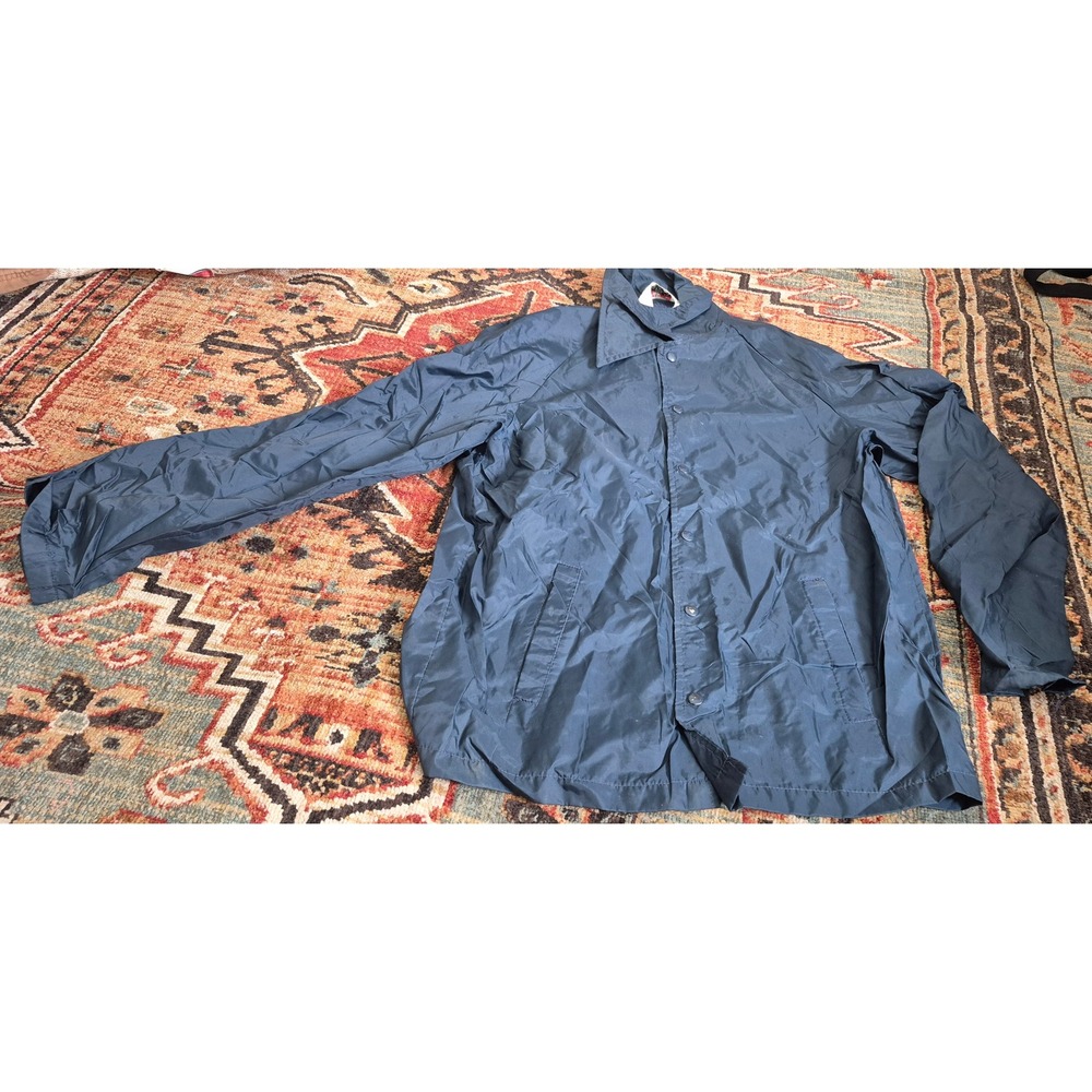 Vintage Amerex Sport Series Nylon Windbreaker Jacket Blue Mens‎ M